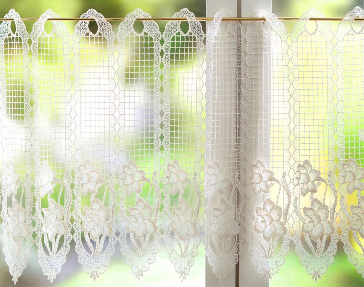 Brise-Bise Macramé Motif Fleurs | Becquet à Rideaux Brise Bise Au Mètre