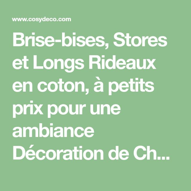Brise-Bises, Stores Et Longs Rideaux En Coton, À Petits dedans Rideaux De Charme
