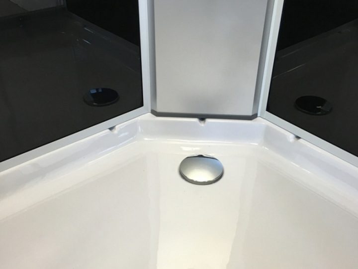 Cabine 1/4 De Rond 85Cm Klinty Sans Silicone, De Chez Aurlane serapportantà Receveur De Douche 85X85