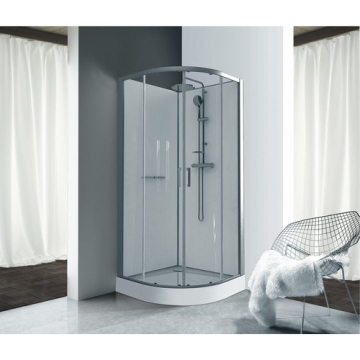 Cabine De Douche – 90 X 90 Cm Arrondie Portes Coulissantes avec Cabine De Douche Solde