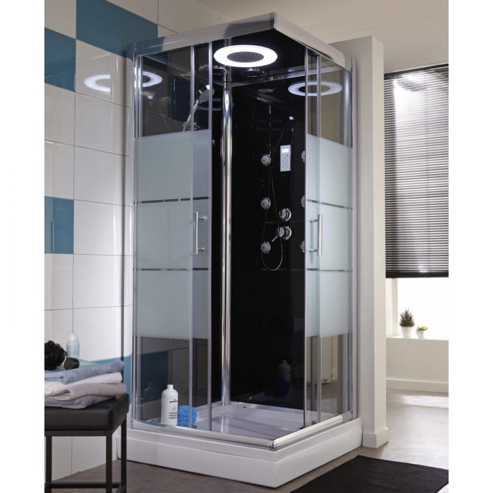 Cabine De Douche Carré 90X90 Cm Optima2 Noire, Cabine De concernant Mitigeur Pour Cabine De Douche