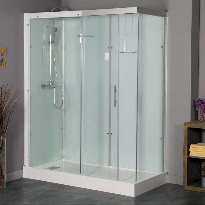 Cabine De Douche Rectangulaire 160X80 Cm, Thalaglass 2 à Mitigeur Pour Cabine De Douche