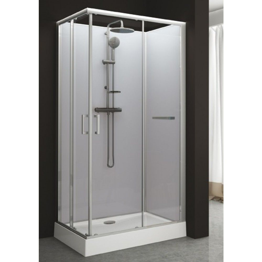 Cabine De Douche Rectangulaire - 80 X 120 Cm Portes tout Cabine De Douche Hauteur 185