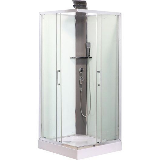 Cabine De Douche Remix Simple Mitigeur Carré 90X90Cm # serapportantà Cabine De Douche Leroy Merlin 80X80