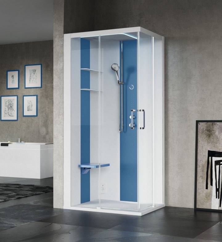 Cabine De Douche Skill 100X80 Cm Novellini En Version pour Cabine De Douche Hauteur 185