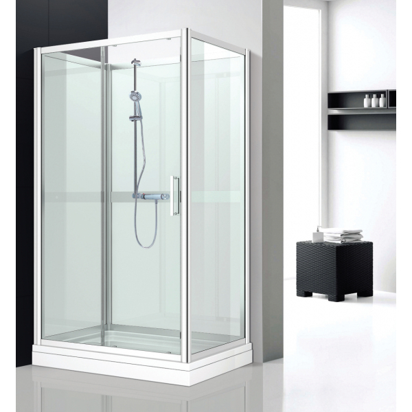 Cabine Douche D'Angle En Verre Blanc 120Cm Dax concernant Cabine De Douche Baignoire D Angle