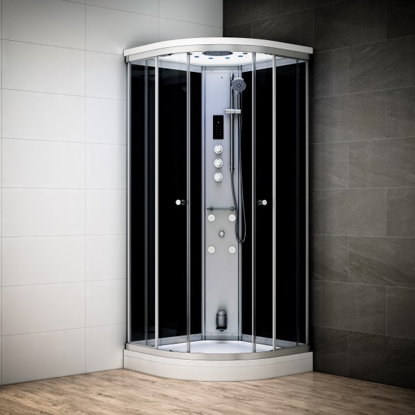 Cabine Douche Hammam Neptune Silver 1/4 De Rond 80 X 80Cm dedans Cabine De Douche 80X80 Pas Cher