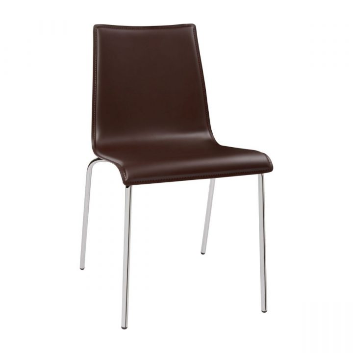 Callum – Chaise De Salle À Manger En Cuir Corrigé Marron destiné Chaise Beige Salle A Manger