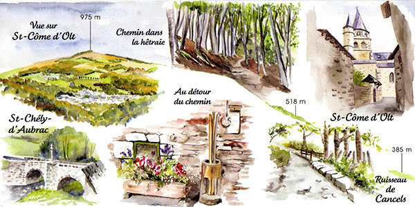 Cartes Aquarelles "Saint-Jacques De Compostelle" Du Puy-En avec Chemin De St Jacques Le Puy Conques