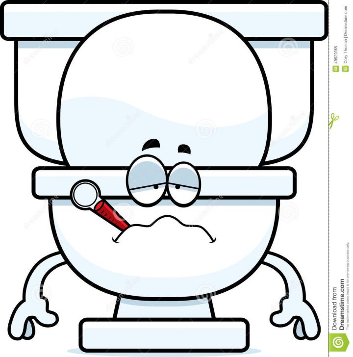 Cartoon Toilet Thermometer Stock Vector. Image Of Sick destiné Toilette Bouche