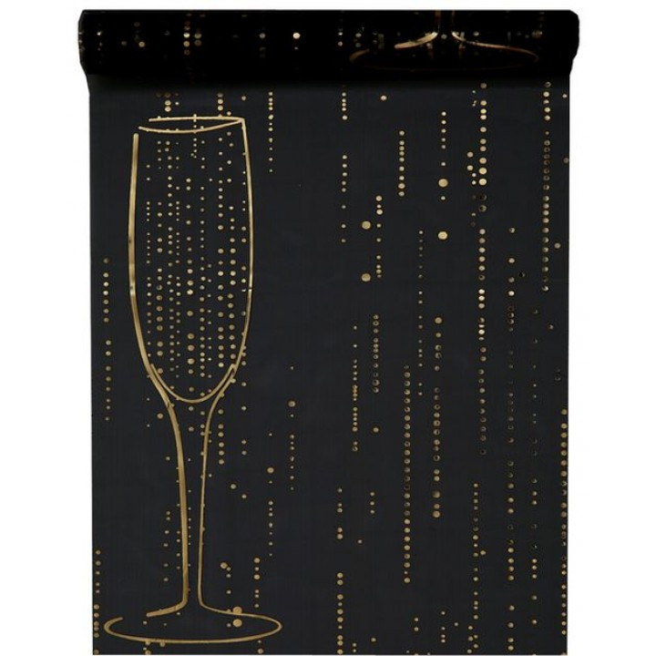 Chemin De Table Champagne Noir 28 Cm X 5 M avec Chemin De Table Mickey