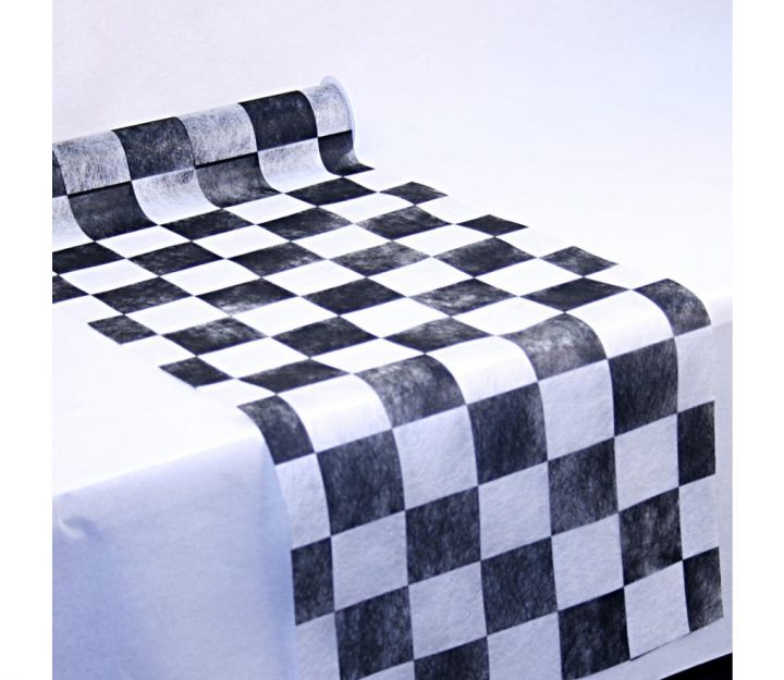 Chemin De Table Intissé Motif Damier Jeu – 0.30X5M – Théme tout Chemin De Table Papier