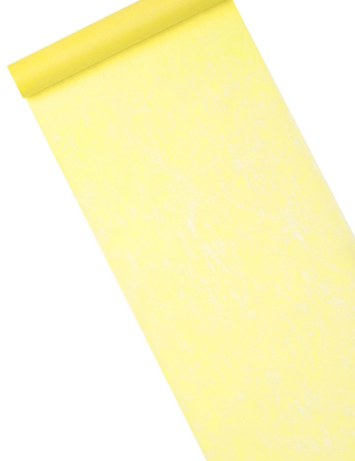 Chemin De Table Intissé Uni Jaune Vif 10 M, Décoration concernant Chemin De Table Jaune