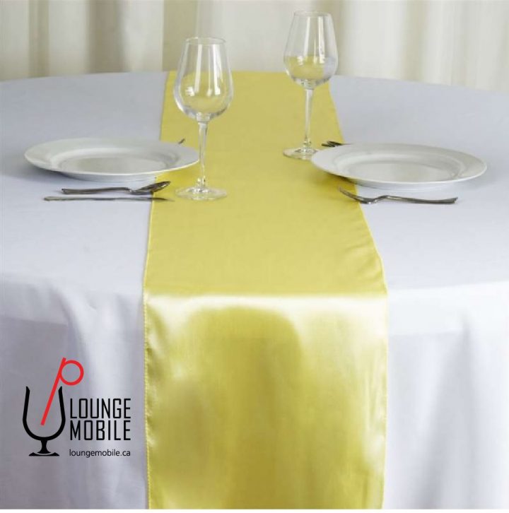 Chemin De Table Satin Jaune | Décoration | Les Productions dedans Chemin De Table Jaune