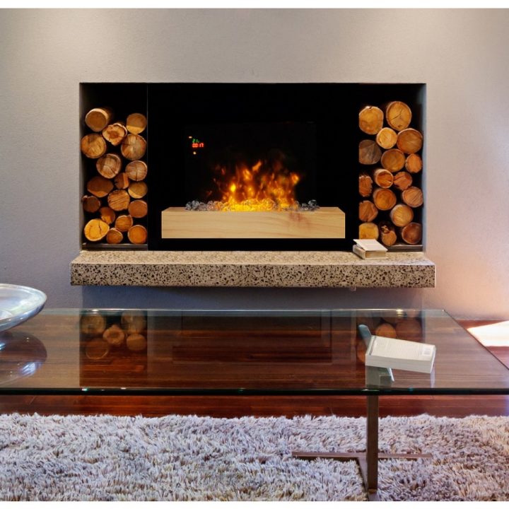 Cheminée Fire Wood – Noire – Flammes Réglables | Bricozor pour Cheminée Décorative Électrique