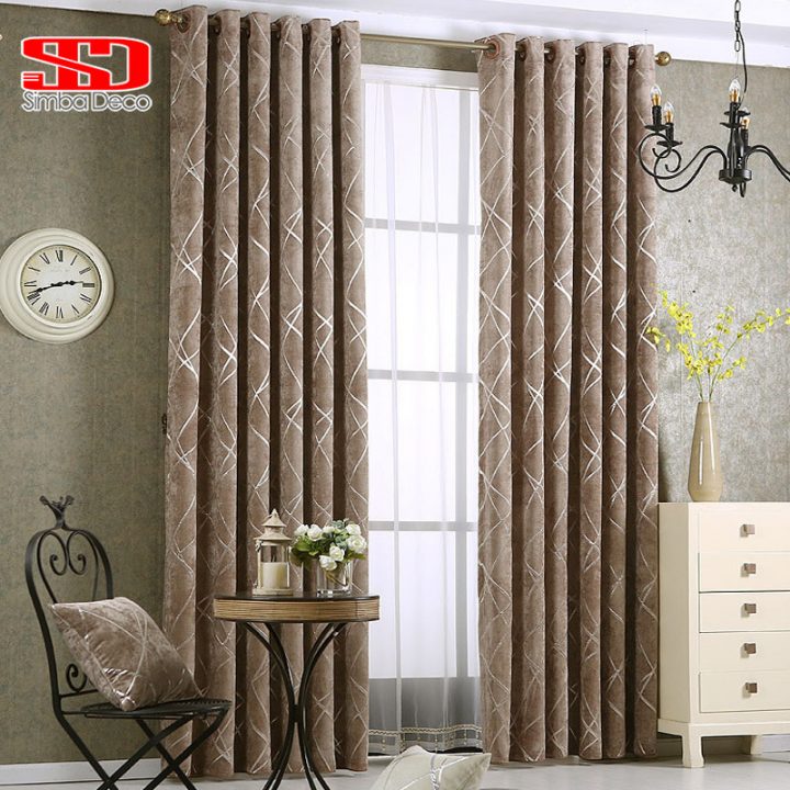 Chenille Jacquard Argent Rideaux Pour Salon Moderne Luxe dedans Rideaux De Fenetres Maison