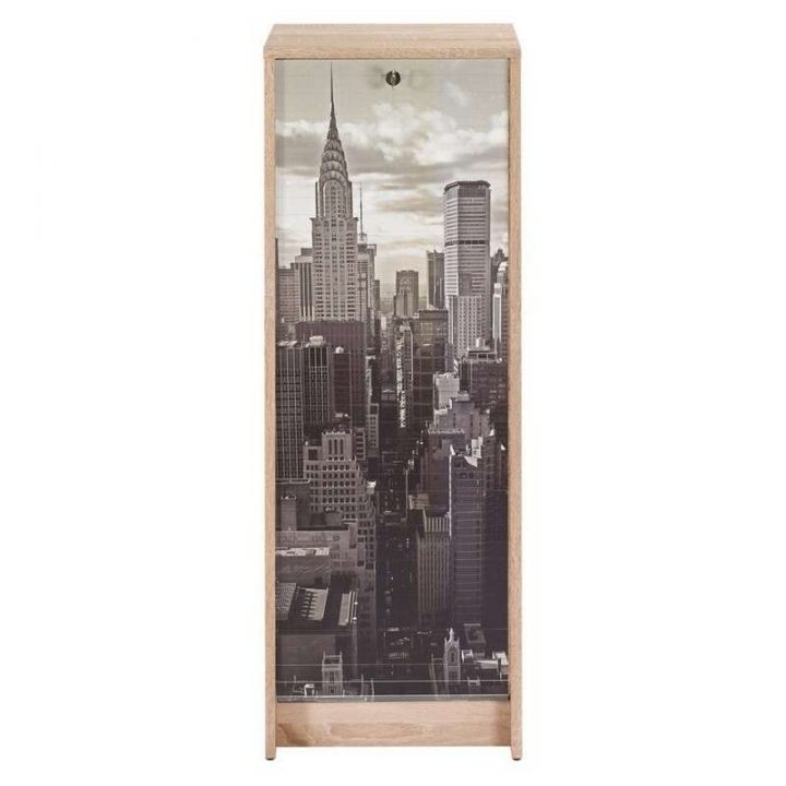 Classeur À Rideau Chêne Hauteur 104 Cm – Coloris: New York tout Rideau New York But