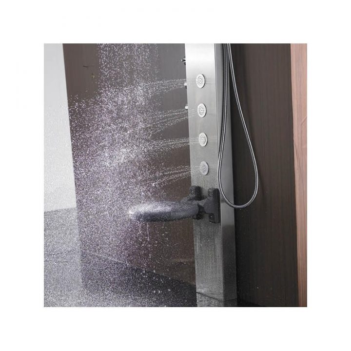 Colonne De Douche Balnéo En Inox 215X33X20Cm S179-T Avec avec Colonne De Douche Balneo