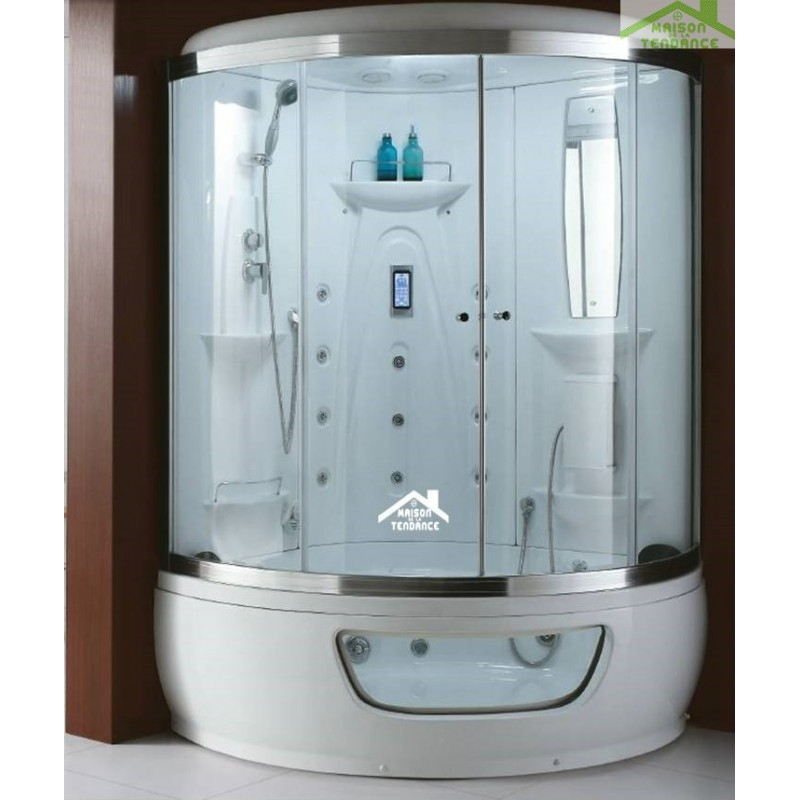 Combiné Baignoire-Douche Avec Hammam Doua K-549 130X130 Cm tout Douche Avec Radio Intégrée