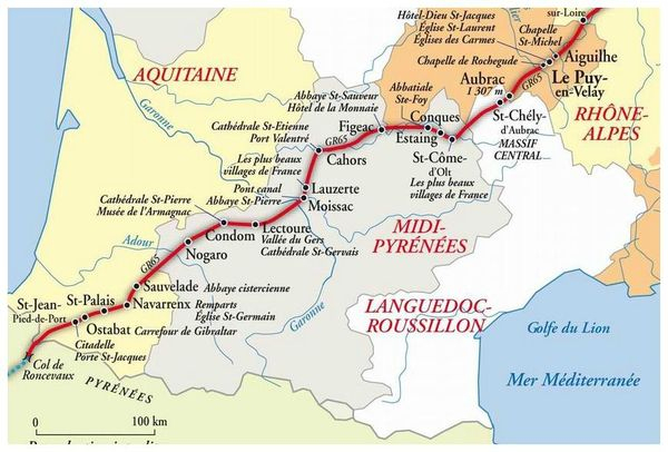 Comment Lire Ce Blog – De Notre Dame À St Jacques, Mon tout Chemin De St Jacques De Compostelle Carte