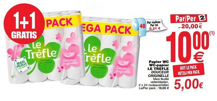 Cora Promotie: Papier Wc Wc-Papier Le Trèfle Douceur tout Trefle Papier Toilette