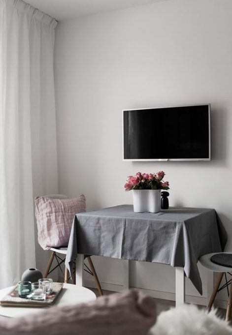 Déco Gris Rose : Visite D'Un Appart Douillet | Deco Gris dedans Rideau Scandinave Rose