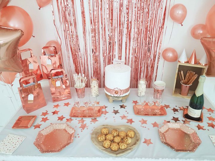 Décoration Sweet Table Rose Gold Nouvel An 2019 Jour De L intérieur Rideau Rose Gold