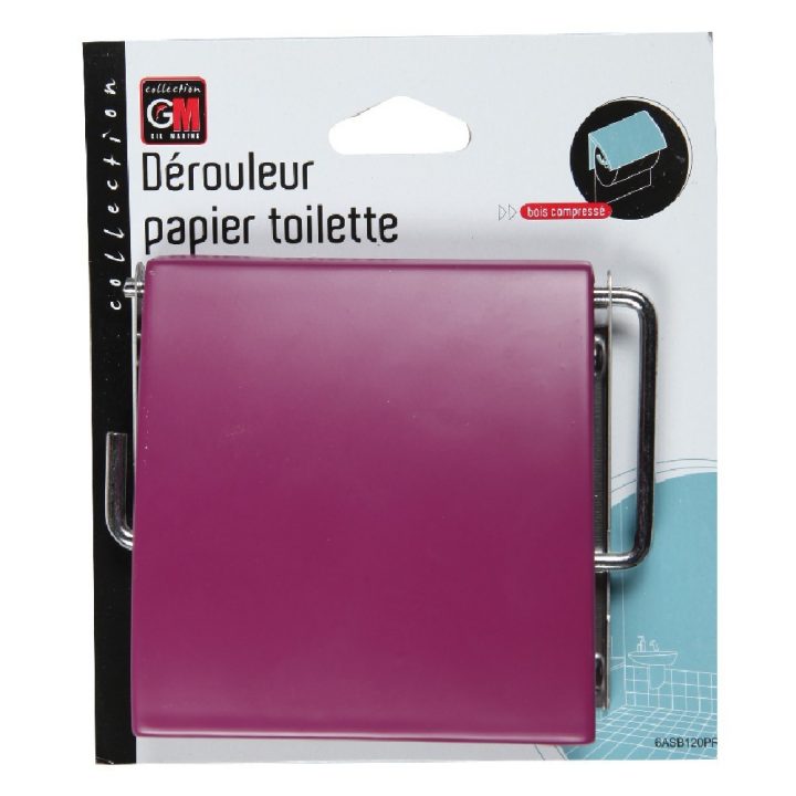 Dérouleur Papier Toilette Prune Mat – Dérouleur Et Brosse destiné Dévidoir Papier Toilette