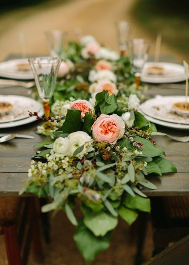 Des Fleurs En Chemin De Table | Fleurs De Mariage Rustique destiné Chemin De Table Champetre