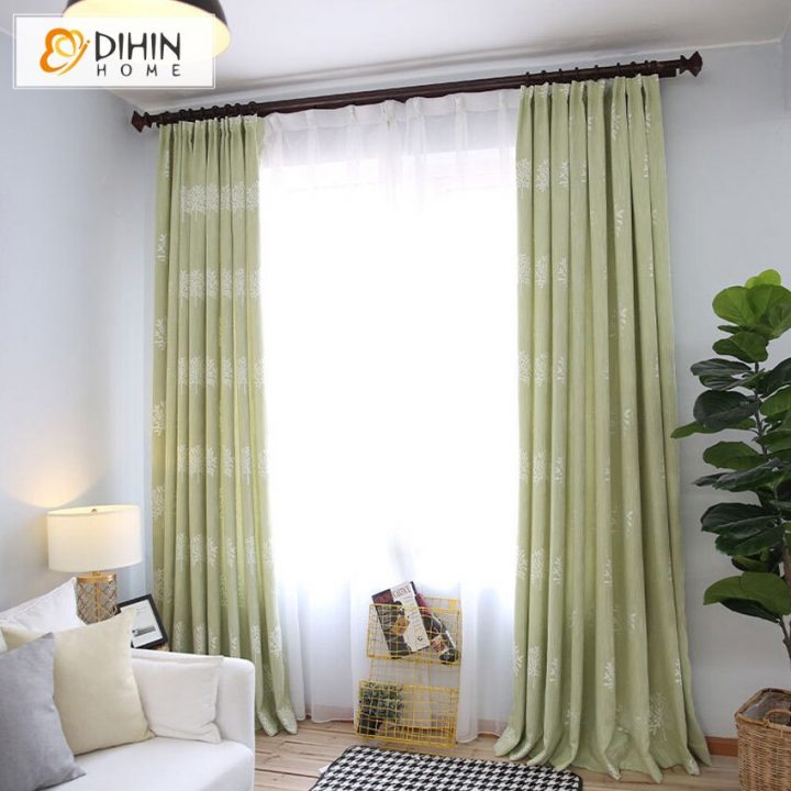 Dihin Casa Cor Verde Impresso Cortinas Blackout Quarto serapportantà Rideaux Casa