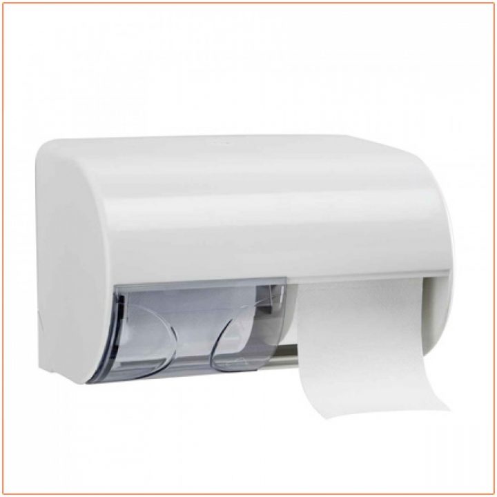 Distributeur Papier Toilette Rouleau Double – Blanc destiné Papier Toilette Personnalisé
