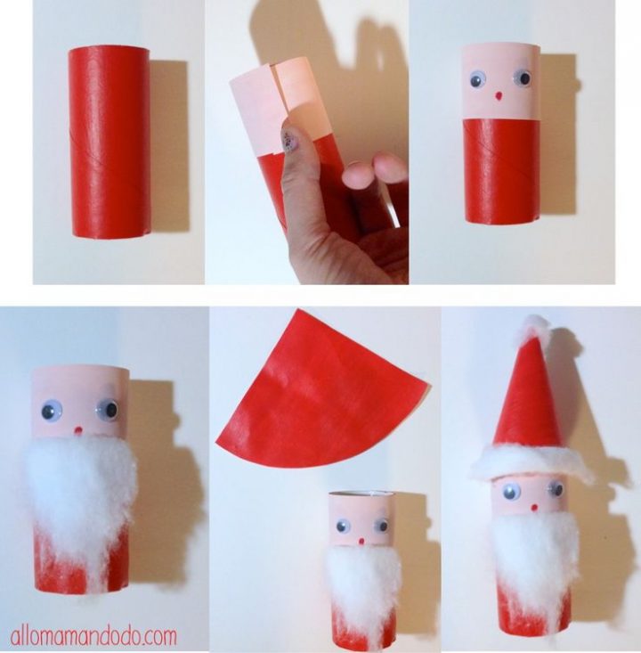 Diy Père Noël, Super Activité Pour Les Enfants! (Rouleau intérieur Déco Avec Rouleau Papier Toilette