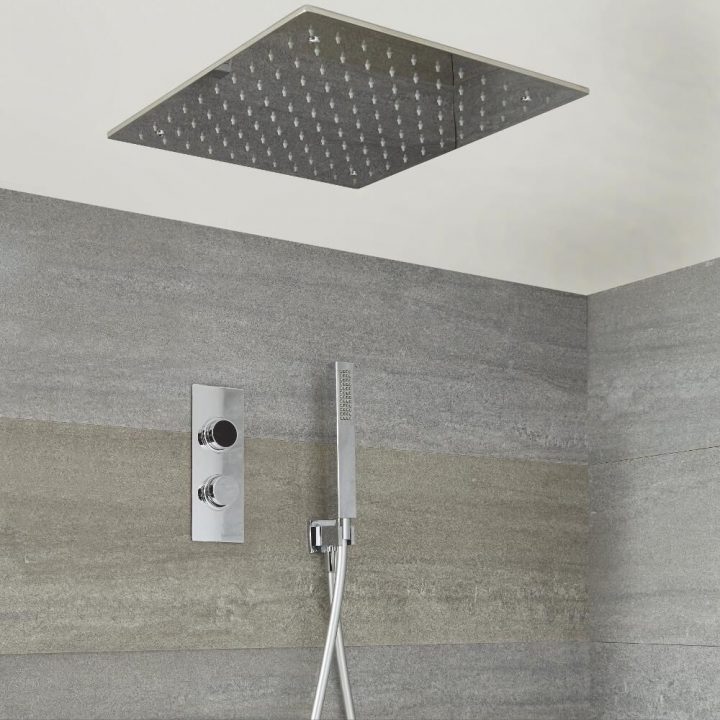 Douche Digitale Thermostatique 2 Fonctions – Pommeau En avec Plafonnier De Douche