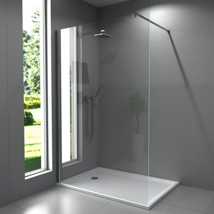 Douche : Paroi Fixe En Verre Securit tout Paroi De Douche Coulissante 140