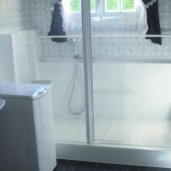 Douche Senior Avec Receveur Extra-Plat Antidérapant Pour à Cabine Douche Pmr