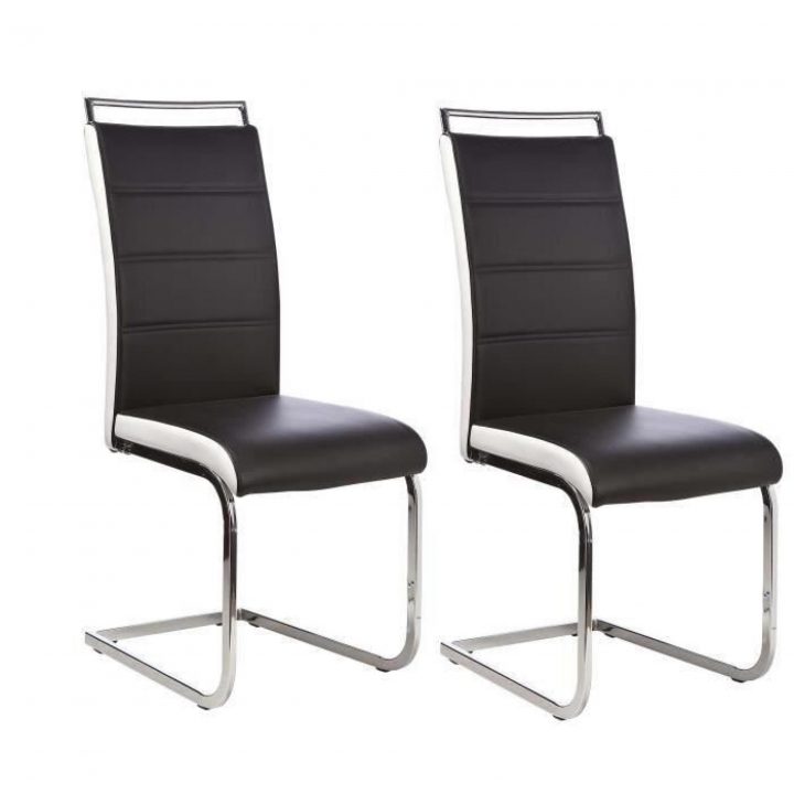 Dylan Lot De 6 Chaises Salon Noir Blanc – Achat/Vente encequiconcerne Chaises De Salle À Manger Pas Cher