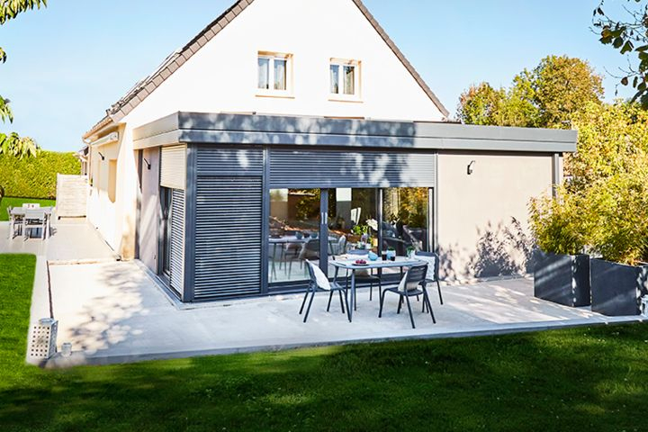 Extension Esthète (Avec Brise-Soleil) – Gustave Rideau tout Rideau Textilène Brise Soleil