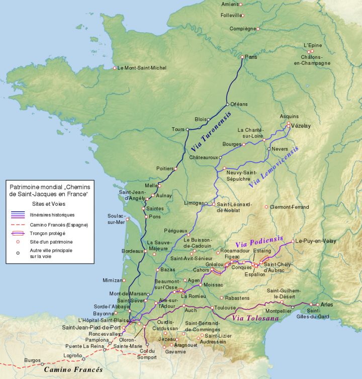 File:chemins-Saint-Jacques-Pm-En-France Fr.svg – Wikipedia dedans Chemin De Compostelle Le Puy