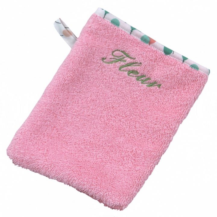 Gant De Toilette Bébé Rose Personnalisé intérieur Gant De Toilette Bébé