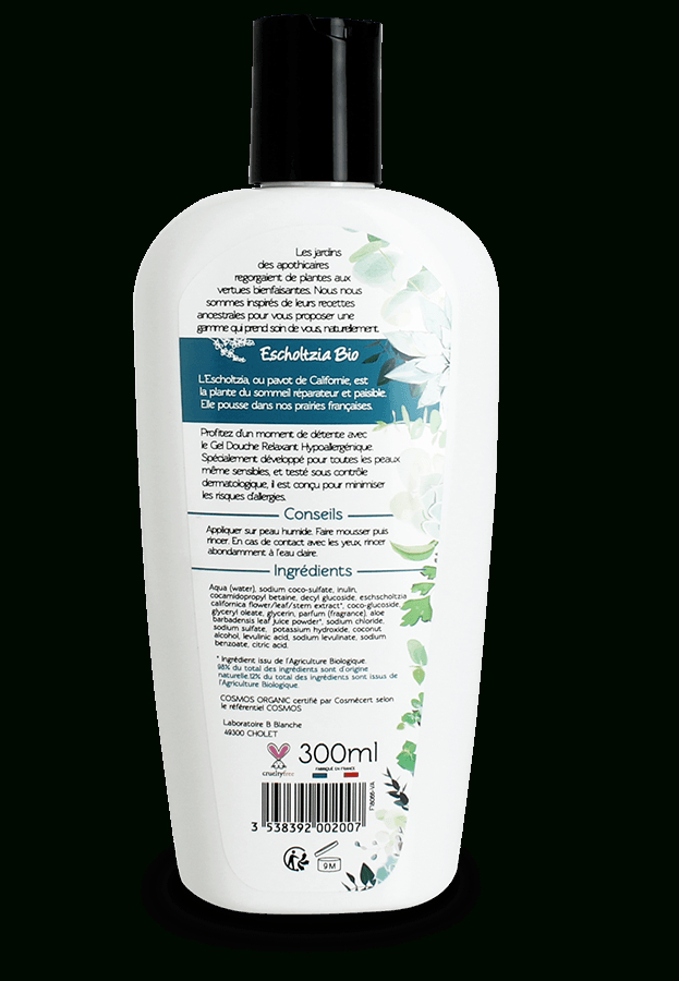 Gel Douche Relaxant Bio À Base De Plantes Pour Peaux Sensibles avec Gel Douche Dangereux Pour La Santé