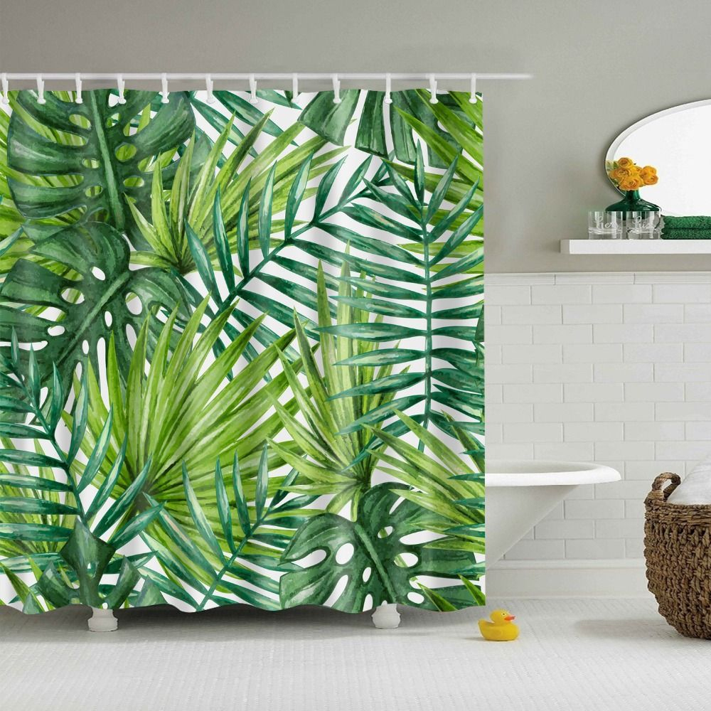 Green Rainforest Shower Curtain Waterproof Duschvorhang serapportantà Rideau Tropical