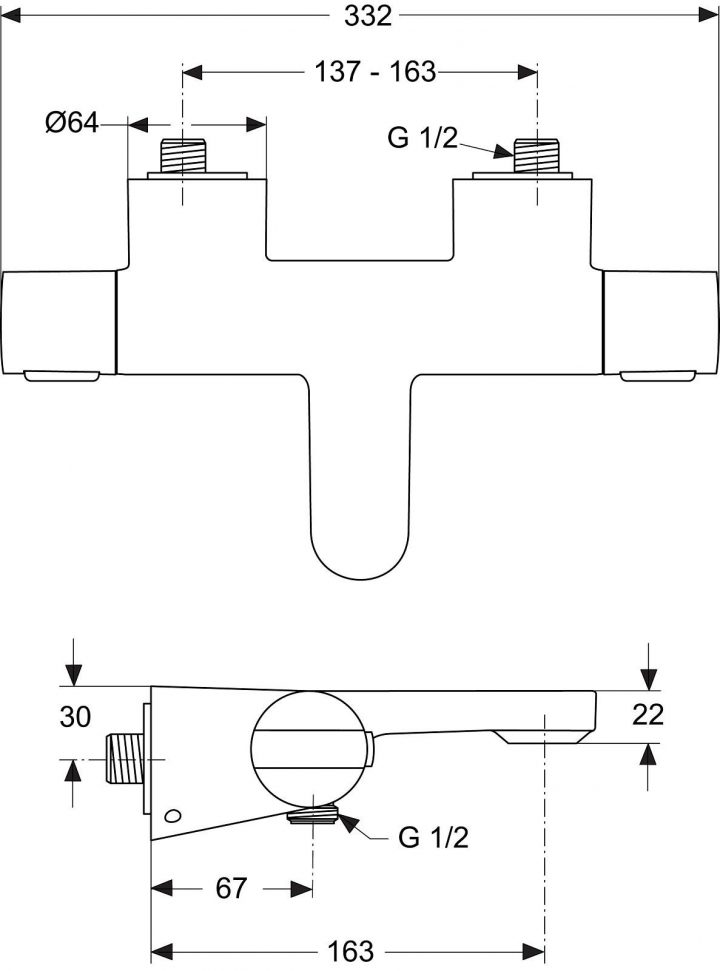 Ideal Standard Ceratherm Mitigeur Thermostatique Bain avec Mitigeur Thermostatique Douche Ideal Standard