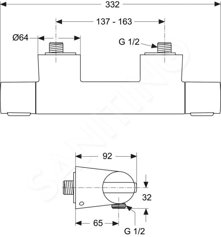 Ideal Standard Ceratherm – Mitigeur Thermostatique Mural pour Mitigeur Thermostatique Douche Ideal Standard