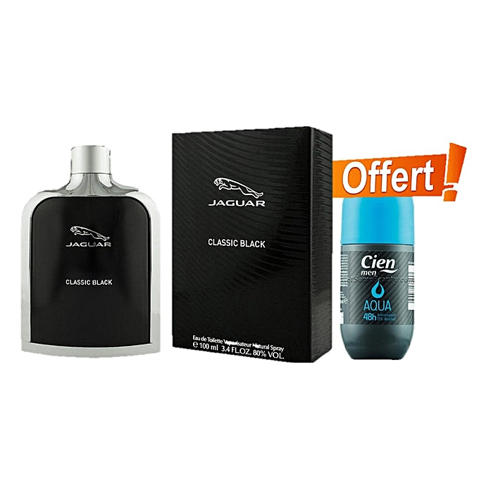 Jaguar Eau De Toilette Classic Noir 100 Ml+ Déodorant Roll intérieur Jaguar Eau De Toilette Pour Homme