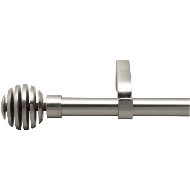 Kit De Tringle À Rideau Extensible Boule Striée Diam.19Mm intérieur Rideau Metallique Leroy Merlin