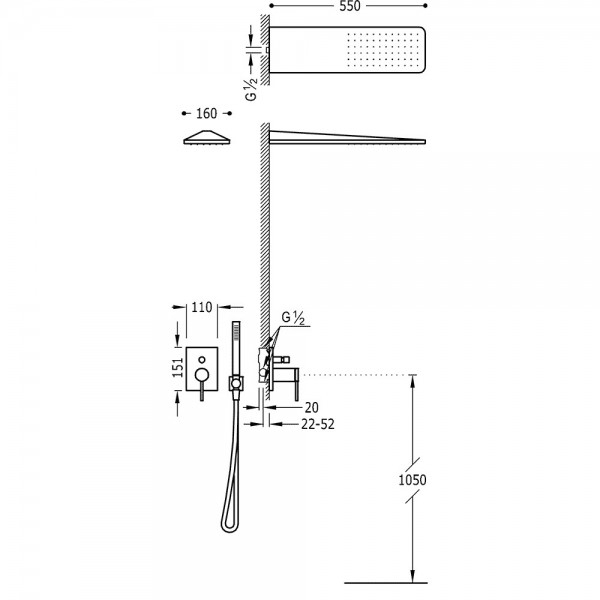 Kit Mono‑Term® À Encastrer Pour Douche Avec Fermeture Et à Kit Douche A Encastrer