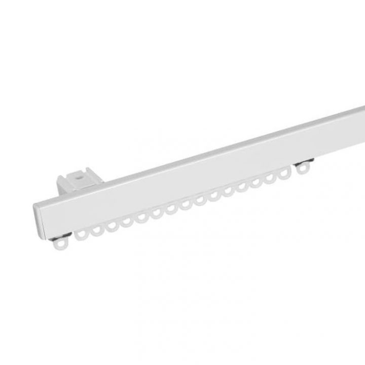 Kit Tringle Rail Slider Blanc – Embouts Et Supports De dedans Tringle A Rideau Plafond