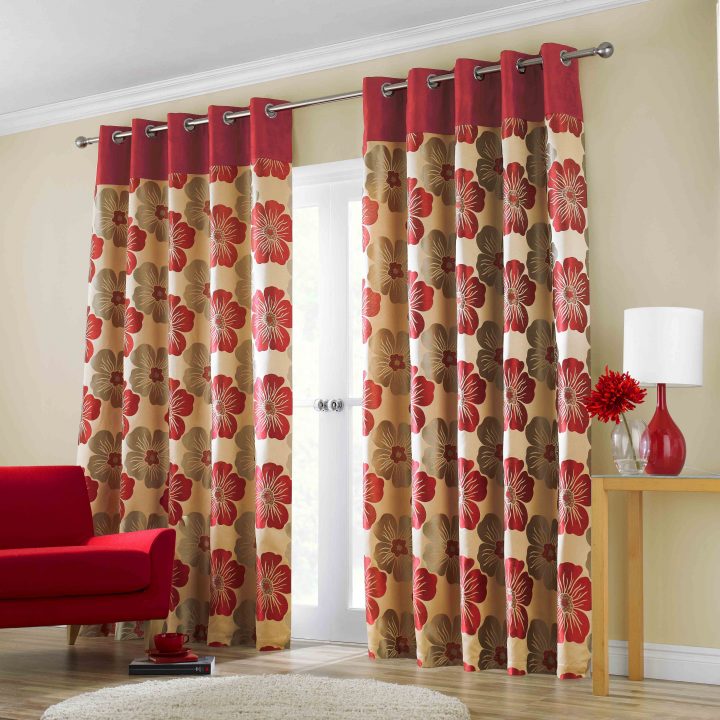 Lana Red Lined Curtains intérieur Rideaux Casa