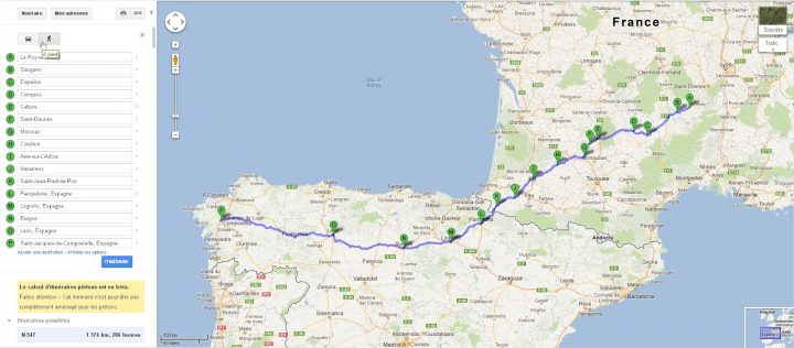 Le Puy En Velay – Santiago 2012 encequiconcerne Chemin Saint Jacques De Compostelle Carte