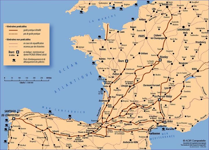 Le Soulier Du Pèlerin destiné Chemin Saint Jacques De Compostelle Carte